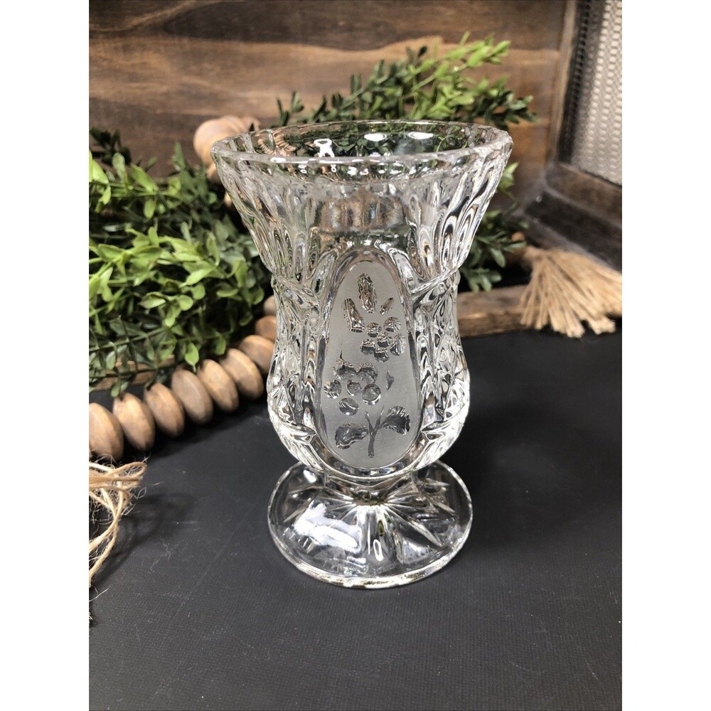 Vintage Zajecar 24% Lead Crystal Footed 4 3/4" Bud Vase Yugoslavia Spring Flower
